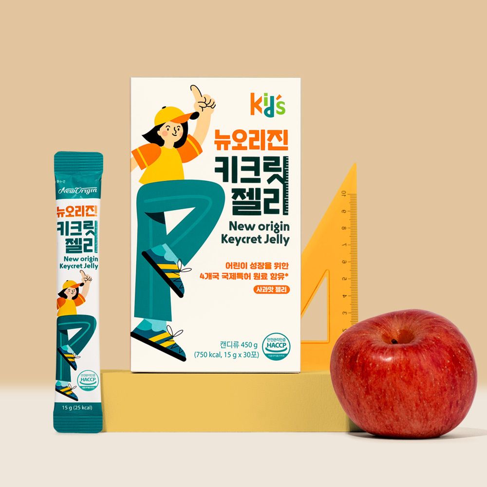 KEYCRET 孩子成長果凍/兒童成長/維生素/礦物質/營養豐富的零食/30 包/韓國YUHAN CARE 柳韓