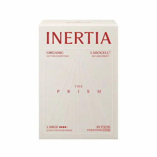 Truly Organic INERTIA Pads - With Wings/Heavy Absorbency (10 Count) /The Best Absorbency, SAP FREE