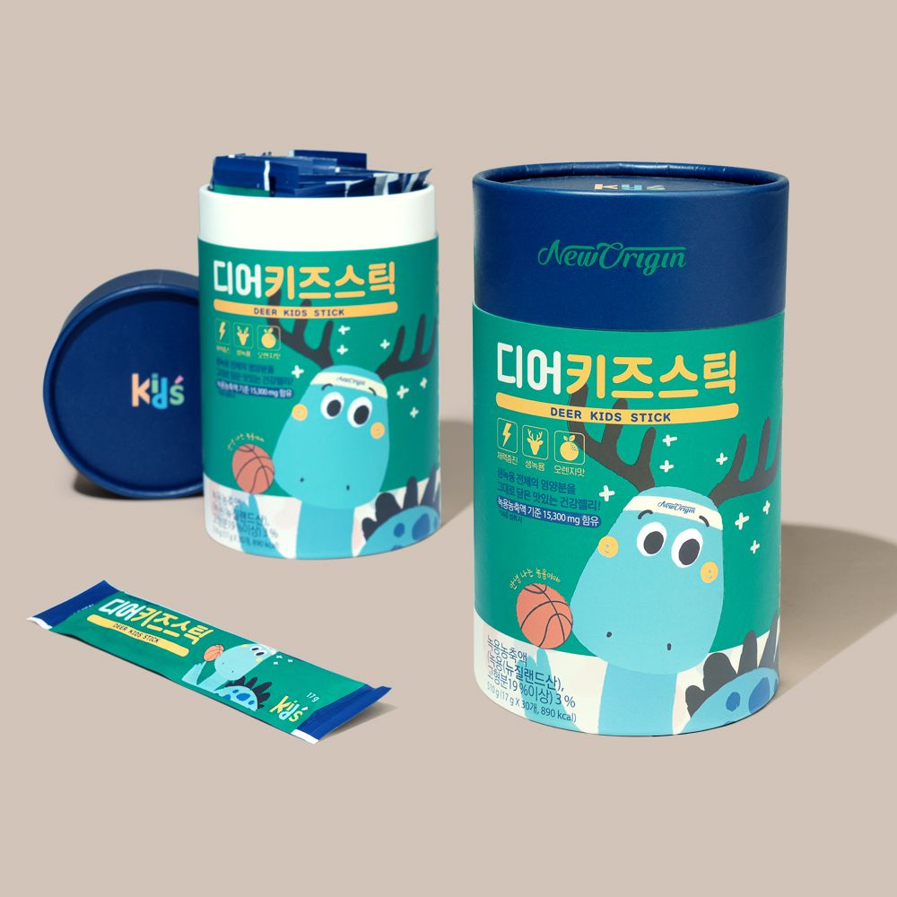 Whole Deer Velvet Kids Stick: Snack for Children Healthy Growth / 17g x 30 / Korea Yuhan Care