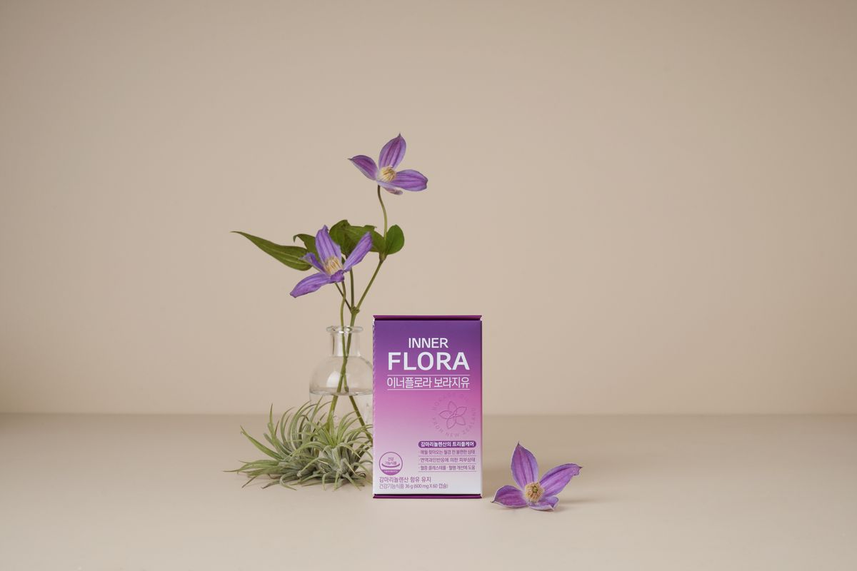 Inner Flora Borage Oil: Premenstrual Discomfort/Skin/Blood Circulation/500mg x 60 Capsules / 30 Days