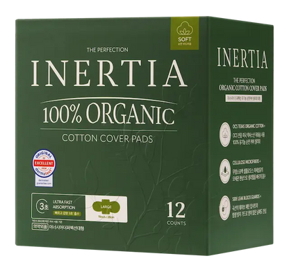 THE PERFECTION 100% 有機棉表層衛生棉/大號（大流量，14 片裝）/不含SAP/韓國製造/FDA 認証/快速吸收/活躍而忙碌的女士/持久乾爽/五層超強吸收/敏感肌膚適用