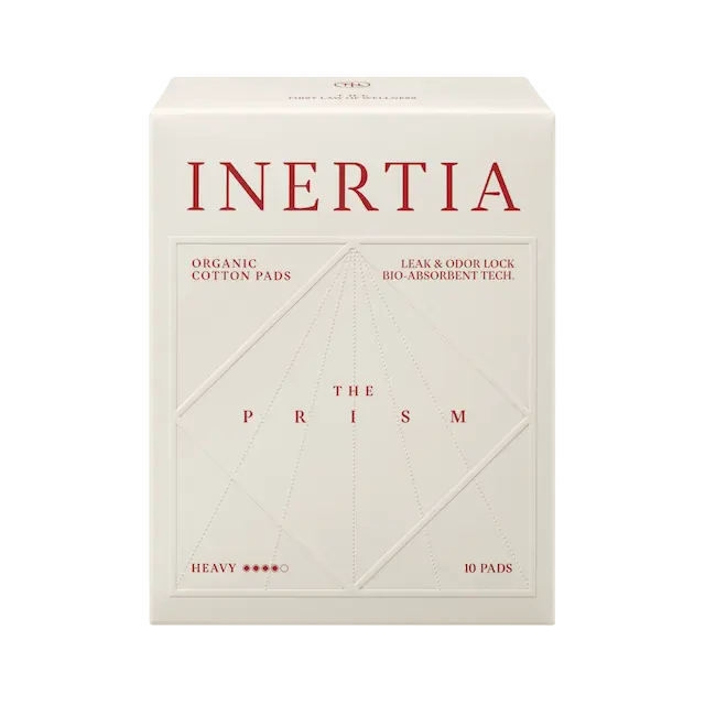 100% 真正的有機產品/ INERTIA 衛生棉 - 帶護翼女士大流量吸收型/大號（10 片裝） - 最佳吸收力，不含 SAP,微塑膠、氯或香料/韓國製造/FDA 認証/長時間配戴